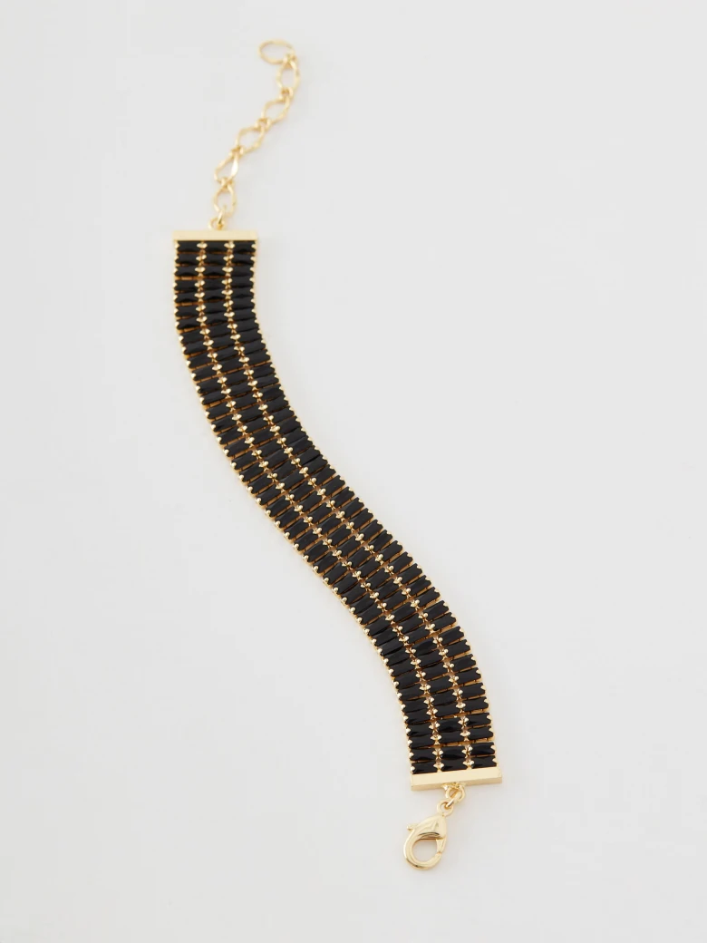 Wide black bracelet