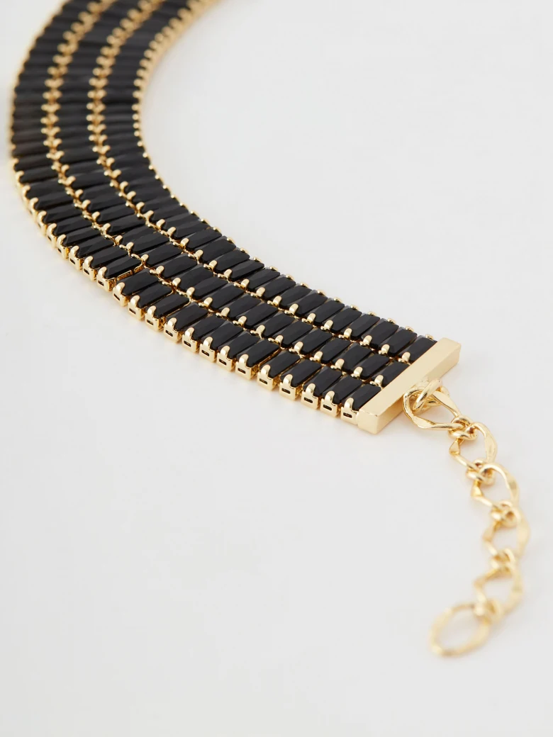 Wide black bracelet