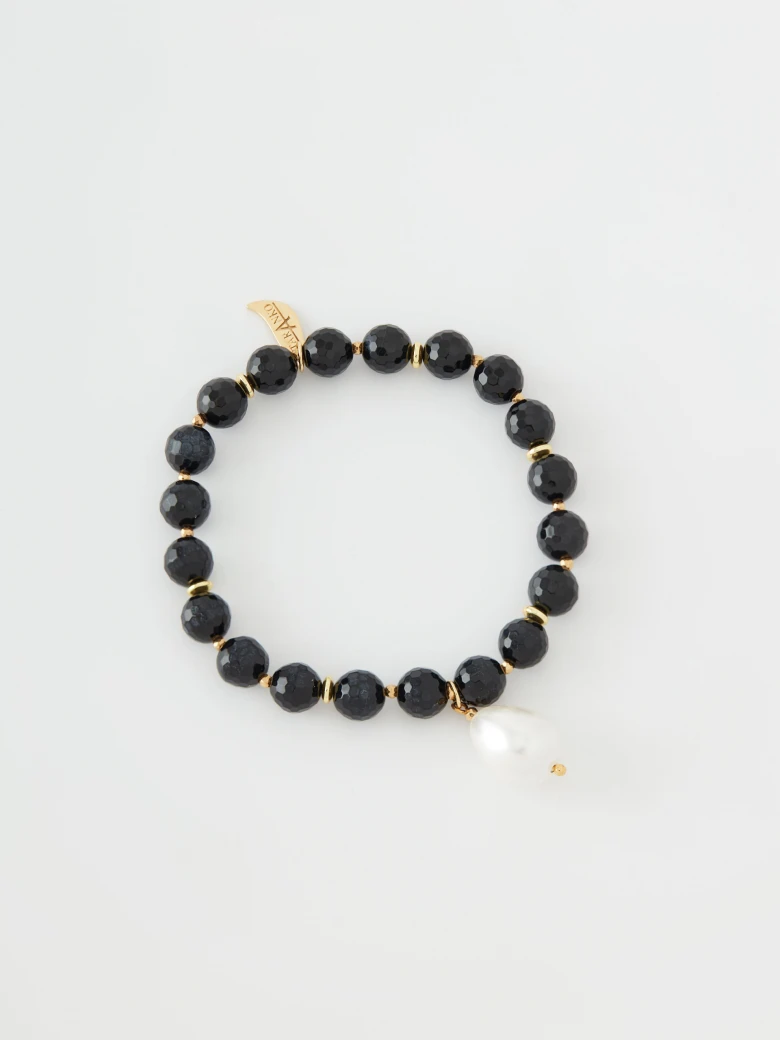 Bracelet with onyx, hematite and pearl Majorca