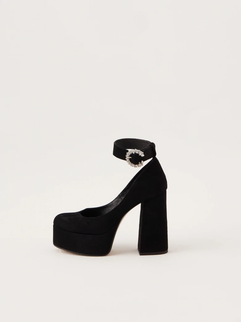 Black leather platform shoes