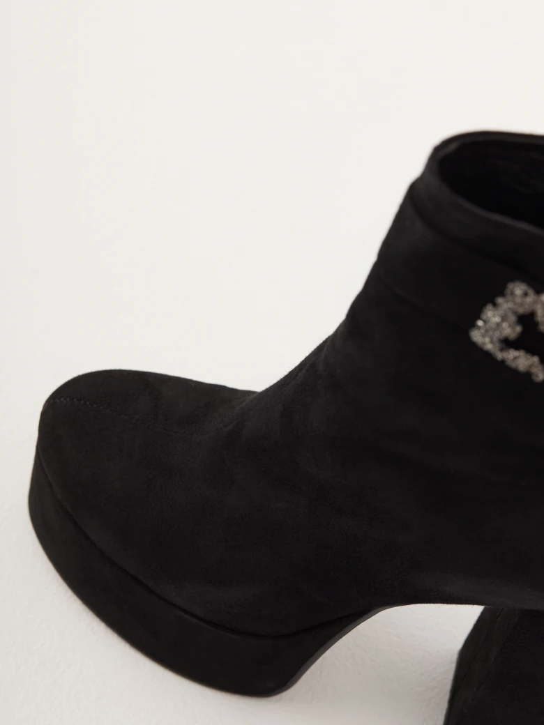 Limited black leather platform boots