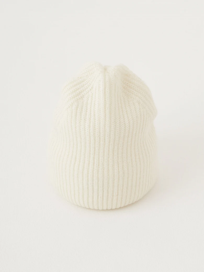 Cream simple beanie hat