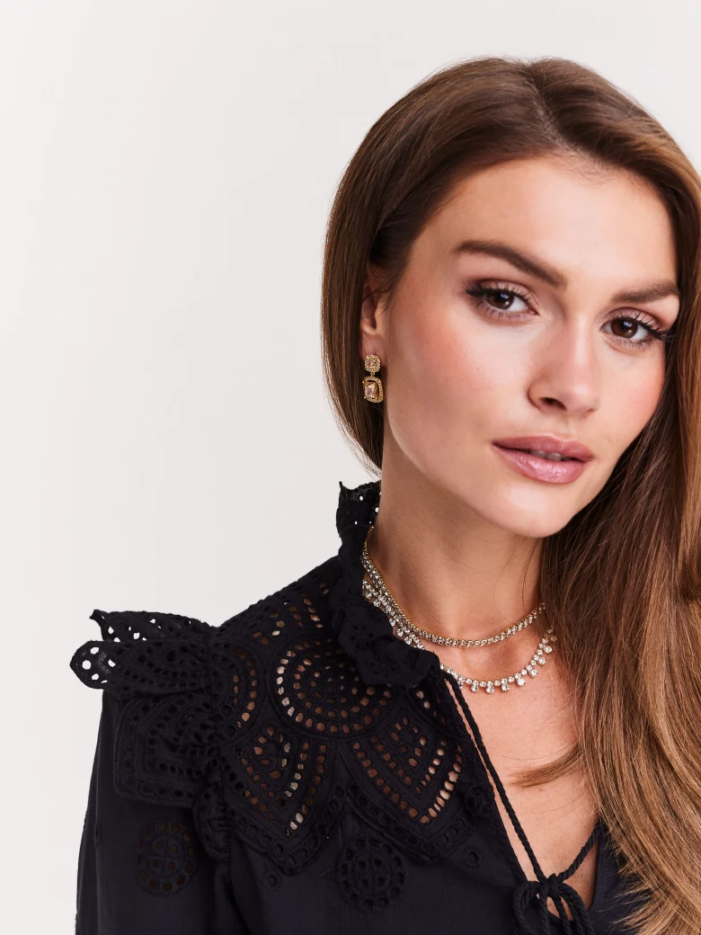 Champagne colored earrings with ornaments