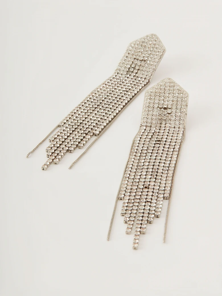 Long cascade earrings with glass beads