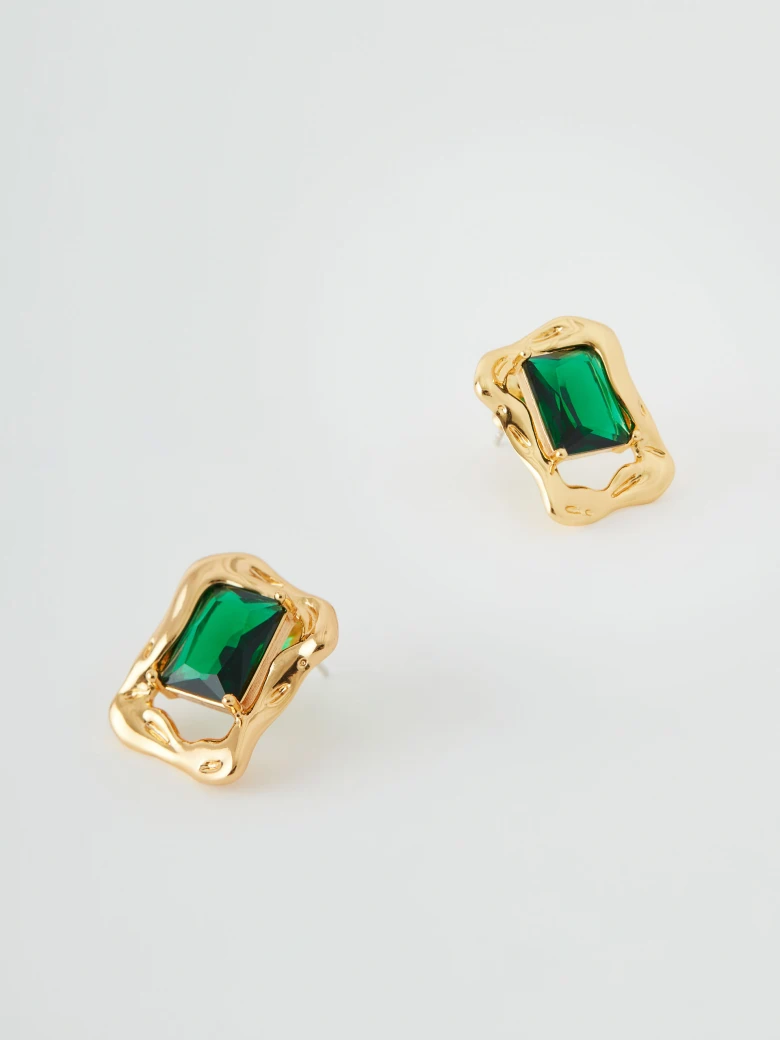 Large green earrings