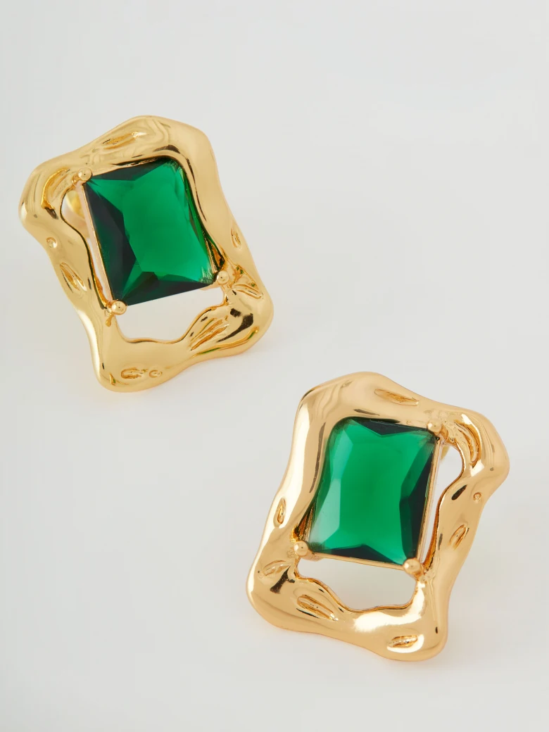 Large green earrings