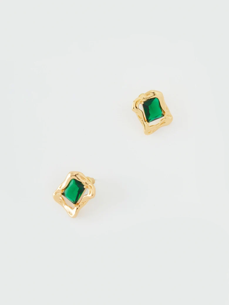 Large green earrings