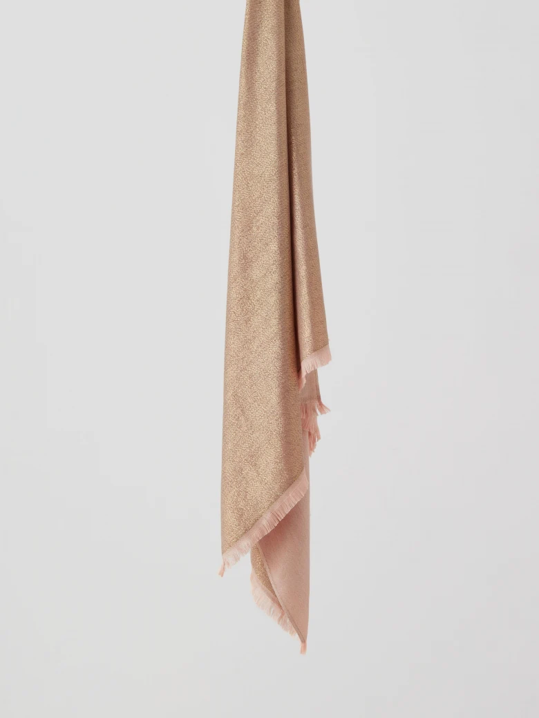 Rectangular shawl with pink glitter