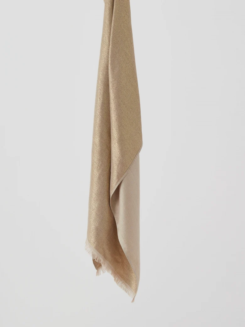 Rectangular shawl with gold glitter