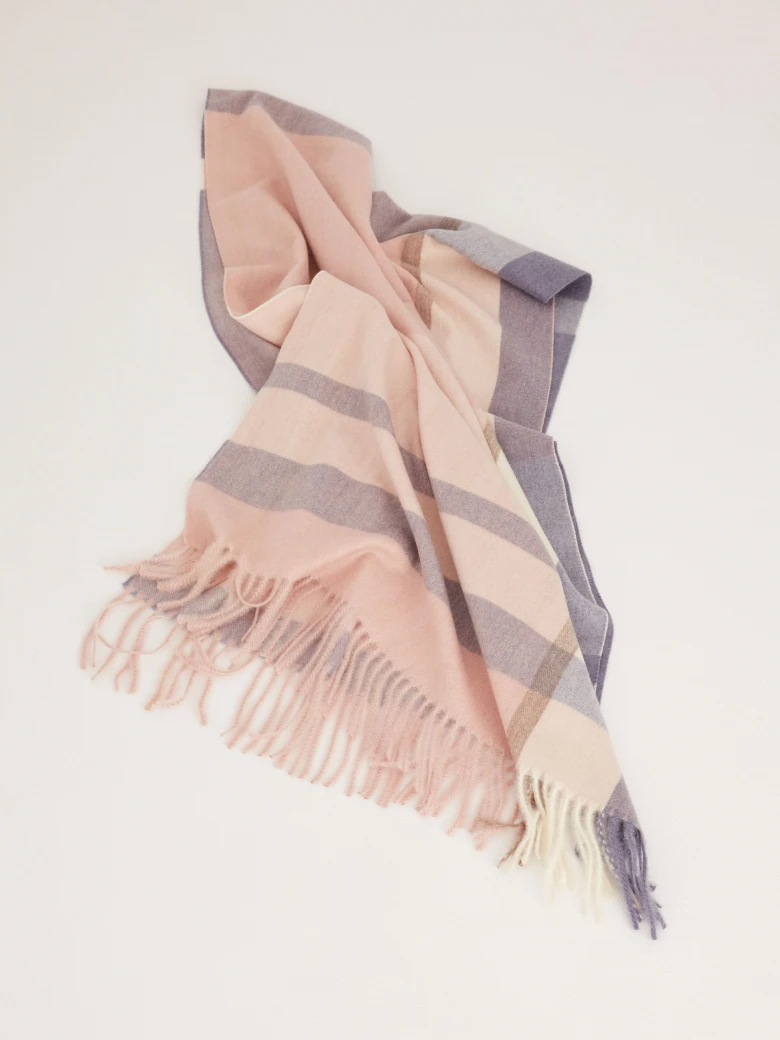 Pastel checkered shawl with tassels