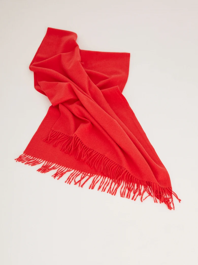 Large red shawl with tassels