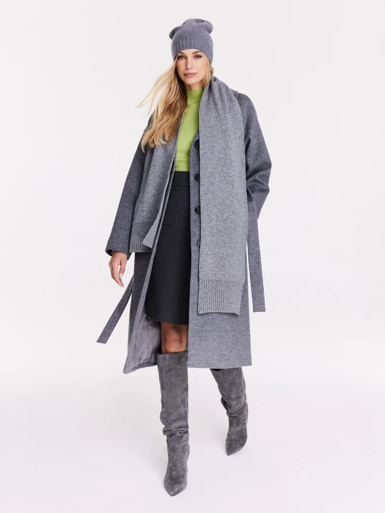 Elegant gray shawl with cashmere