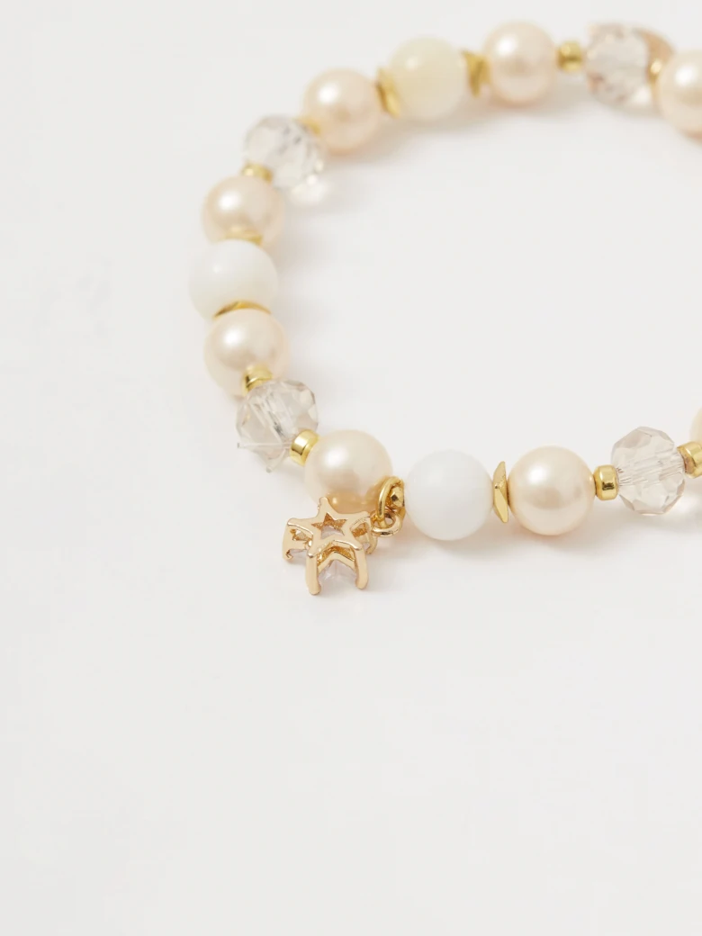Gold-plated bracelet with natural stones