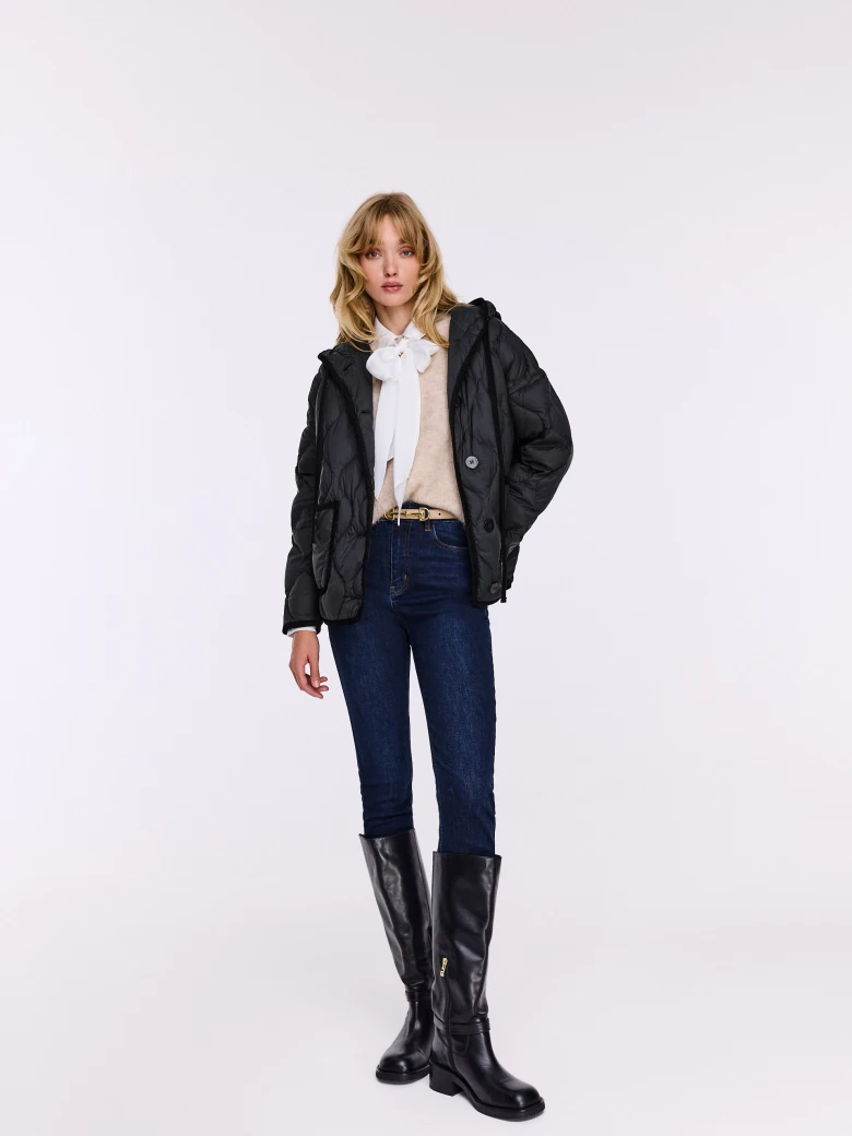 Skórzane czarne kozaki biker boots