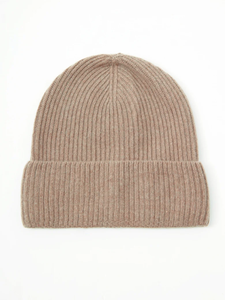Beige wool hat with cashmere blend