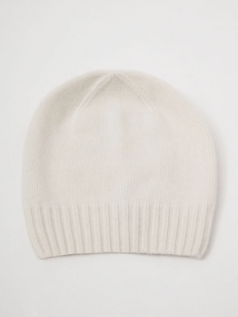 Cream wool hat with cashmere blend