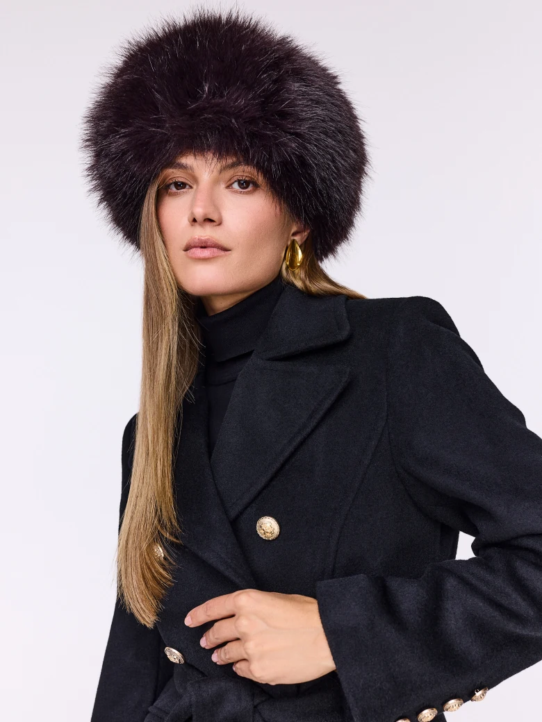 Chocolate faux fur hat