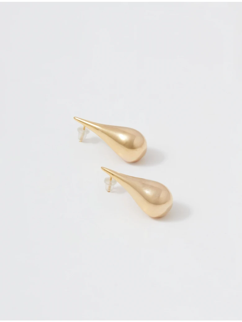 Large gold-plated drop earrings