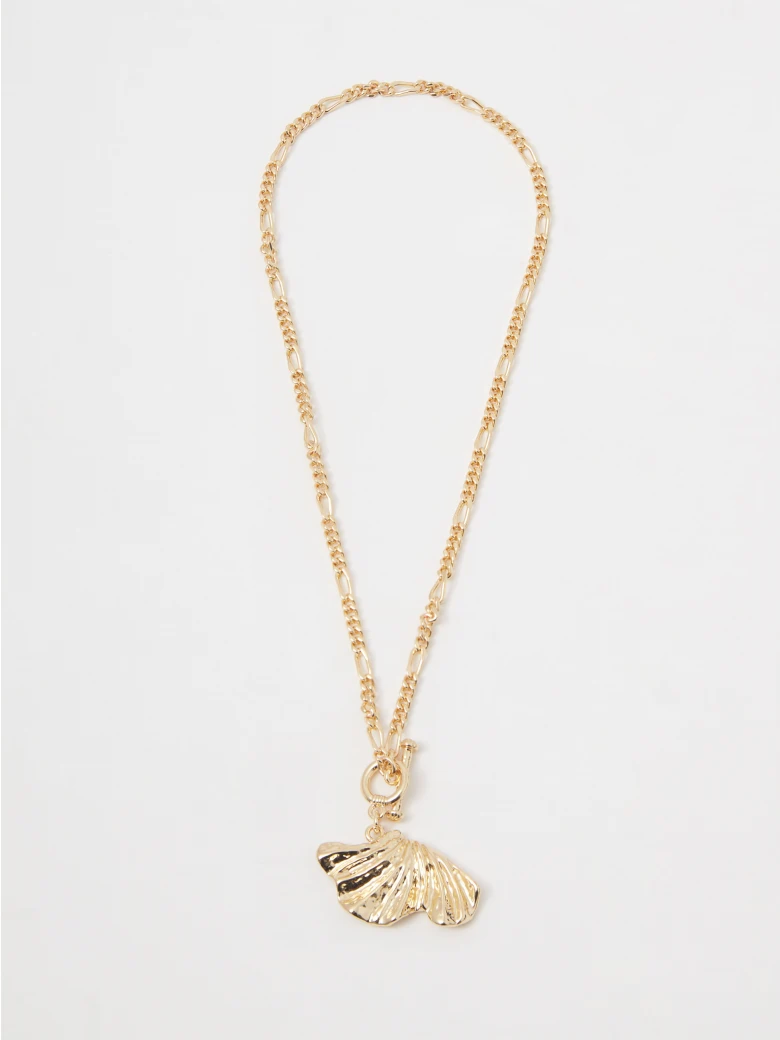 Gold-plated necklace with pendant on a thick chain