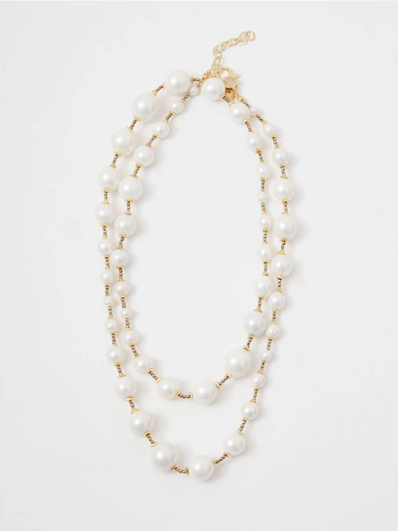 Gold-plated necklace with pearls