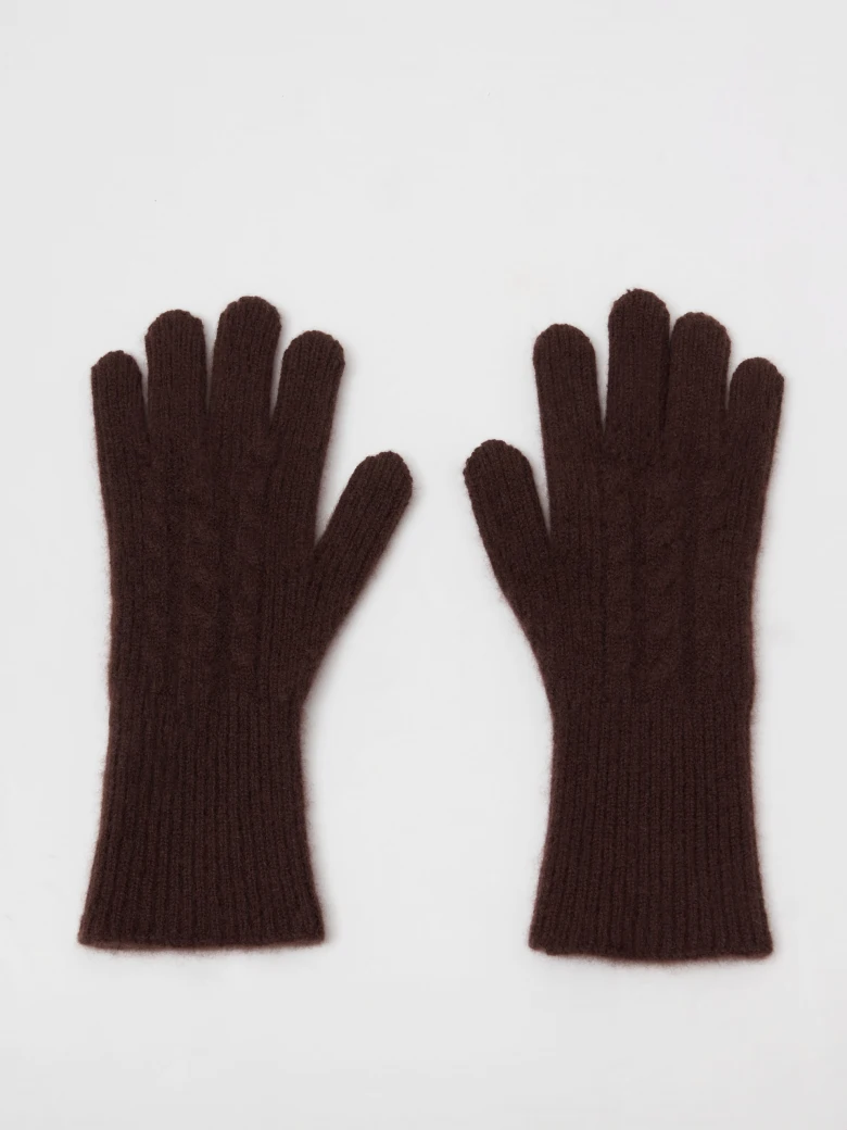 Chocolate brown cashmere gloves
