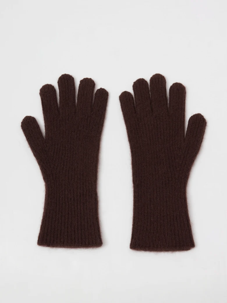 Chocolate brown cashmere gloves