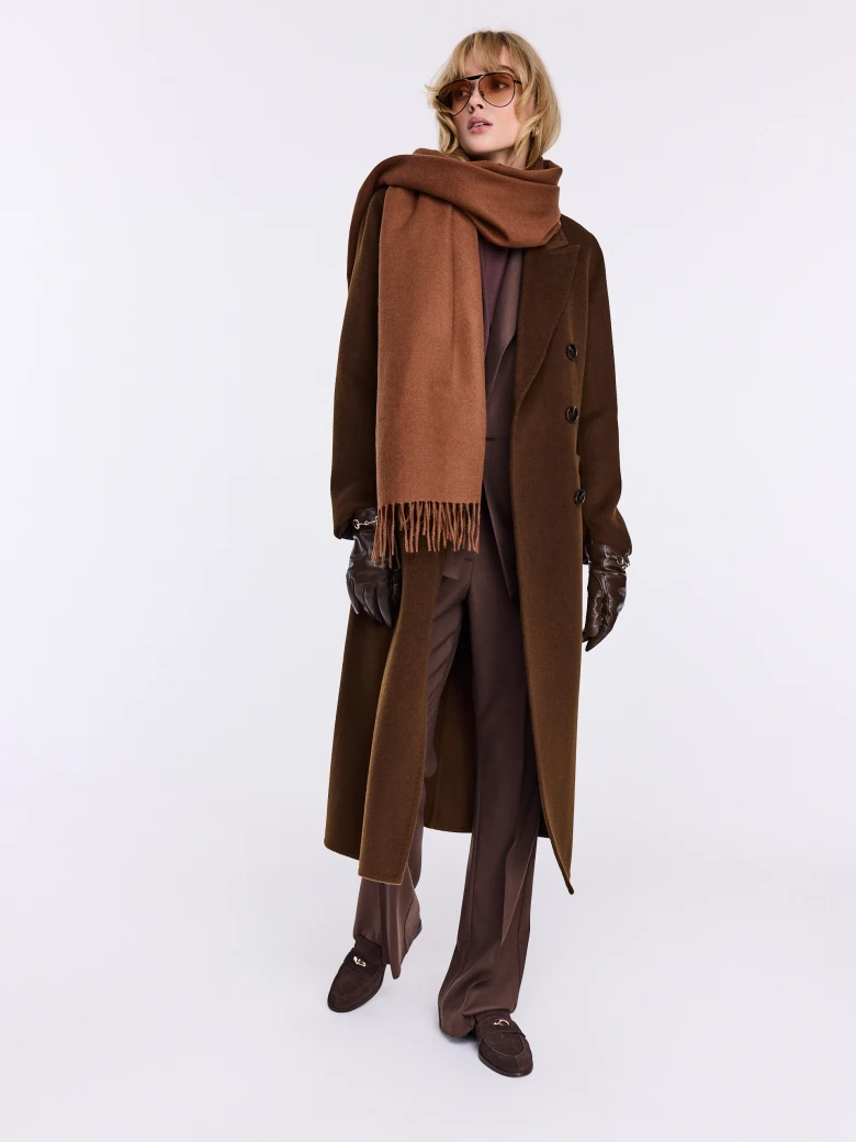 Chocolate scarf with wool and cashmere