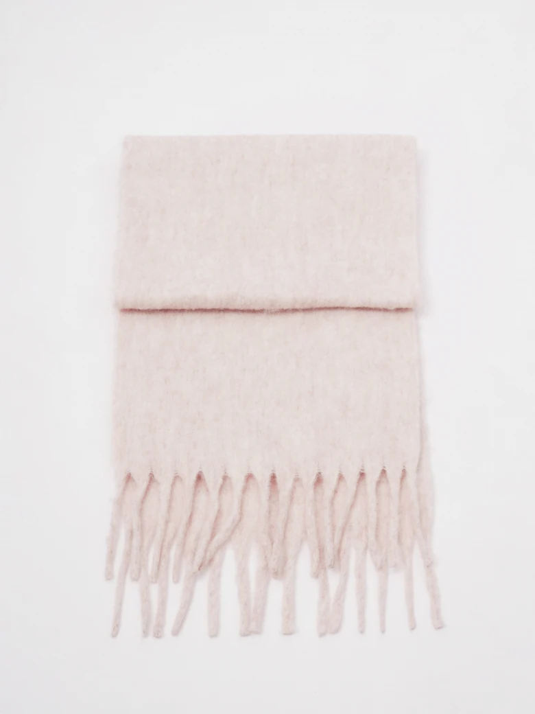 Creamy scarf with wool blend