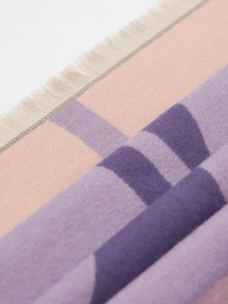Large purple scarf with floral motif