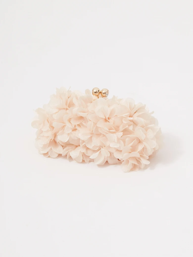 Textured handbag in the form of flower petals