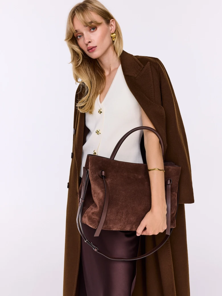 Chocolate brown leather handbag