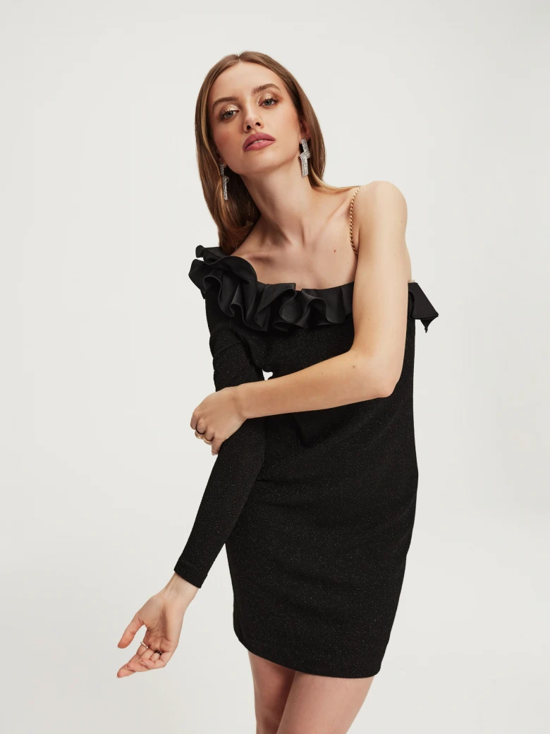 Black strapless dress