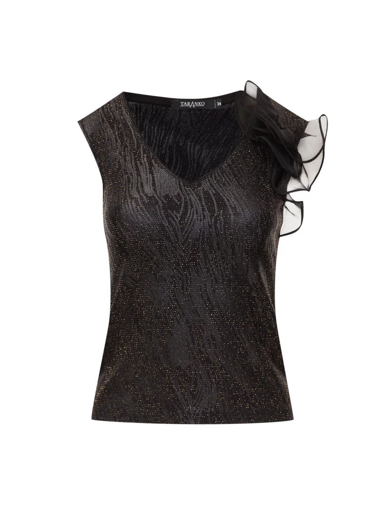 Elegant blouse in shiny fabric