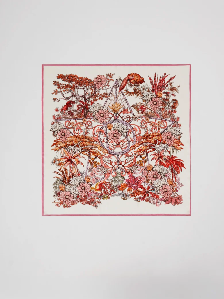 Elegant silk scarf with a floral motif