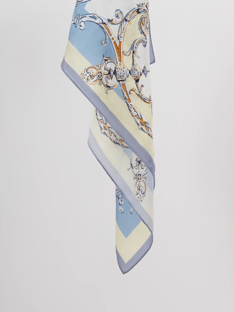 Silk scarf with geometric patterns