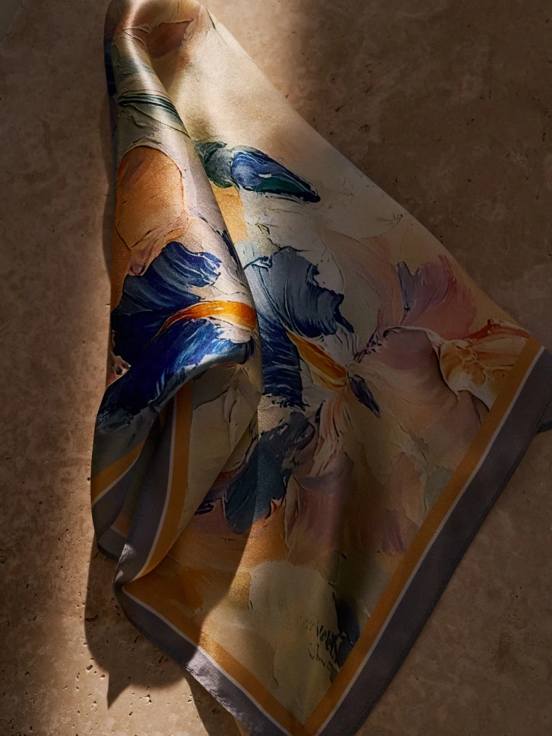 Silk scarf with a floral print