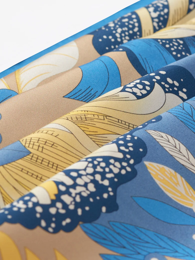 Silk scarf with a colorful print