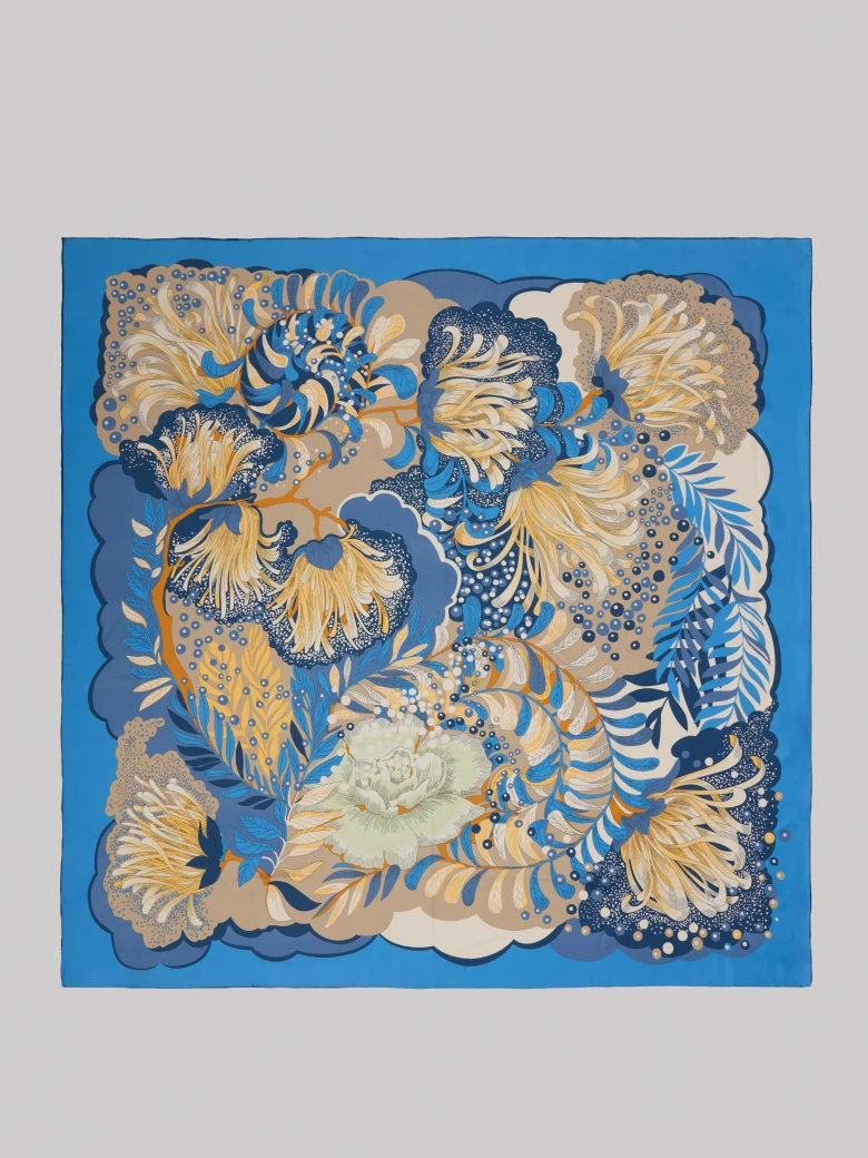 Silk scarf with a colorful print