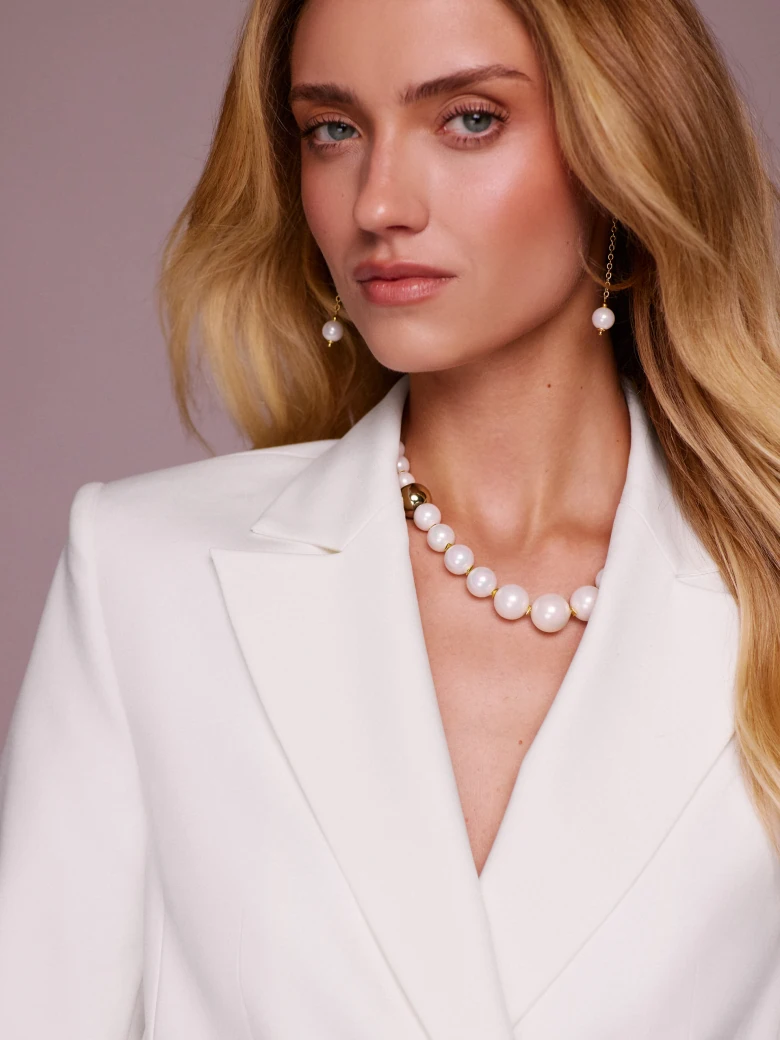 Majorca Pearl Necklace with Hematite