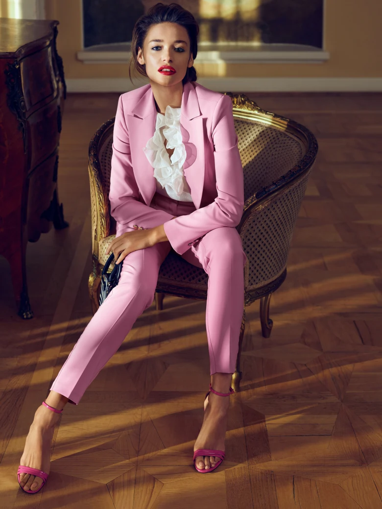 PINK BLAZER WITH JEWEL BUTTONS