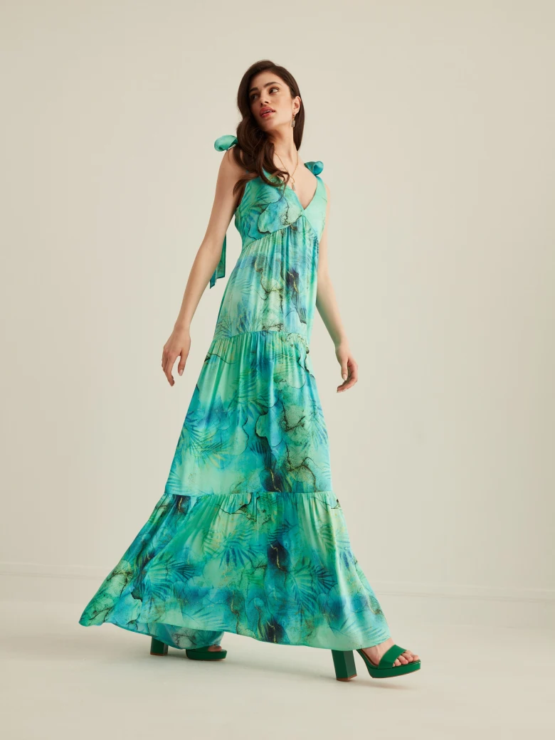 LONG DRESS WITH SHOULDER TIES