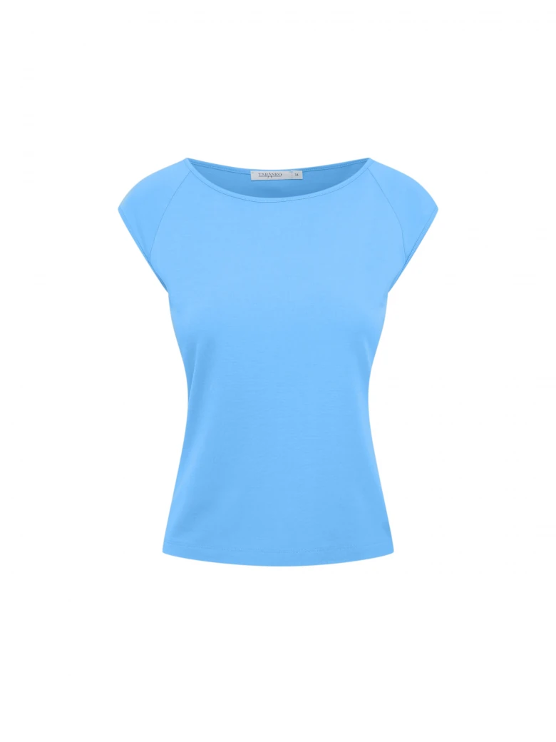 Blue short-sleeved blouse