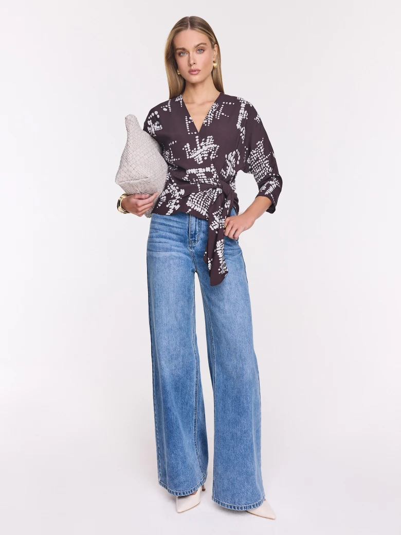 Elegant wrap blouse