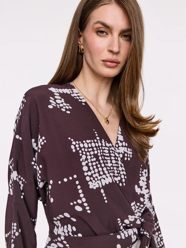 Elegant wrap blouse
