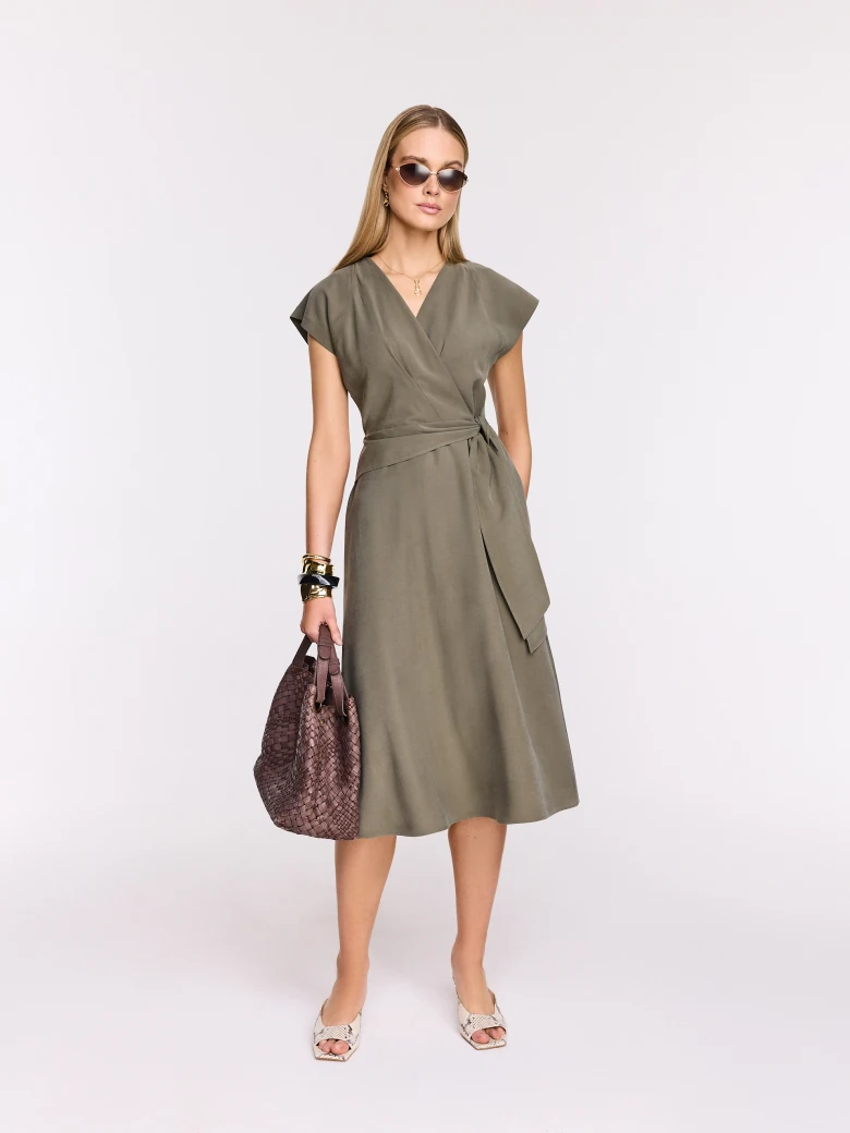 Wrap midi dress
