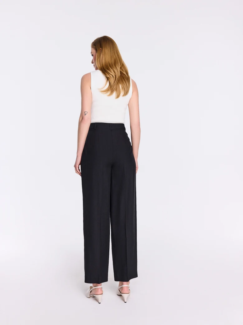 Elegant high-waisted pants in graphite