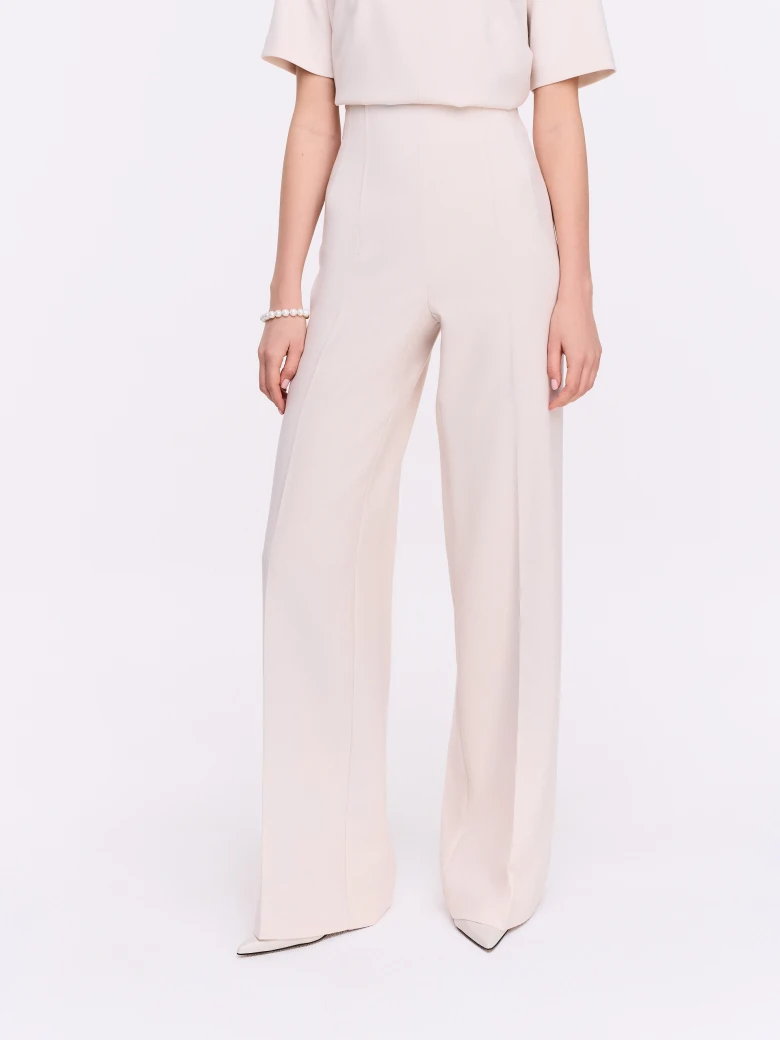 Beige wide-leg pants