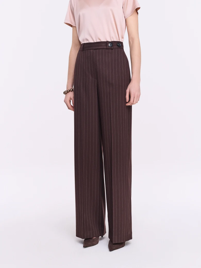 Chocolate pants with delicate stripes