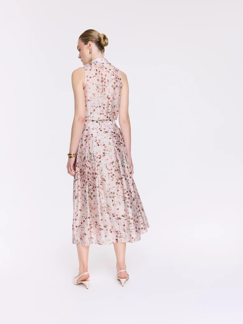 Midi skirt made of lyocell with a floral print