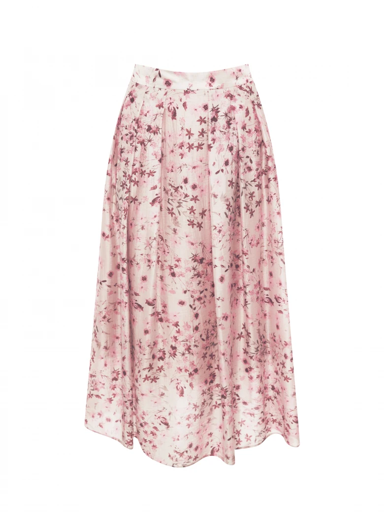 Midi skirt made of lyocell with a floral print
